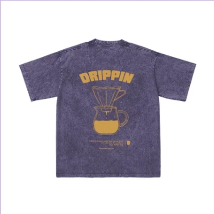 Purple oversized snow wash t-shirt laid flat